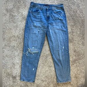 Sincerely Jules Distressed Straight-Leg Jeans – Medium Wash, Size 11/30